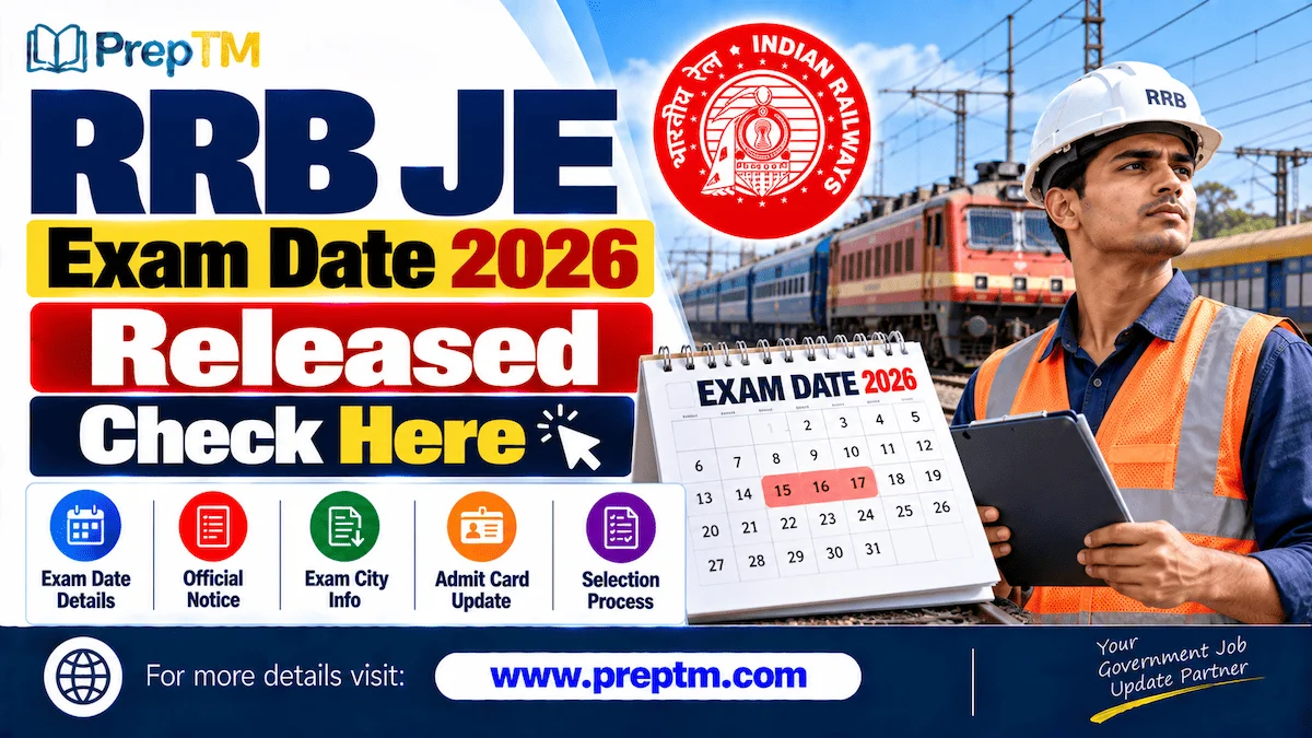 RRB JE Exam Date 2026 Released: Check Here
